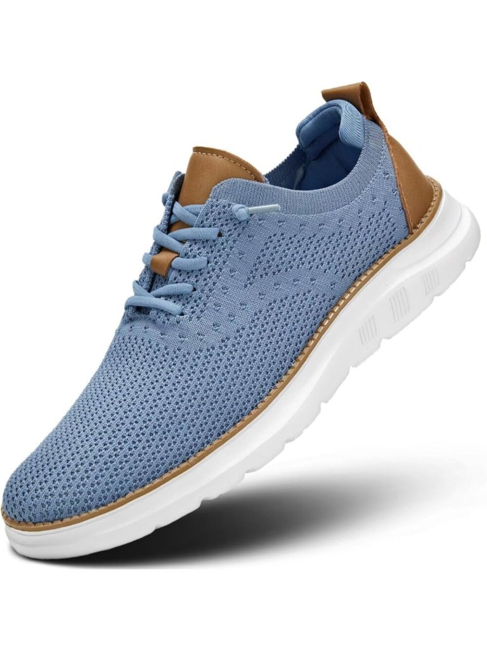 Men's Misty Blue Mesh Lightweight Casual Walking Driving Oxfords Sneakers Shoes